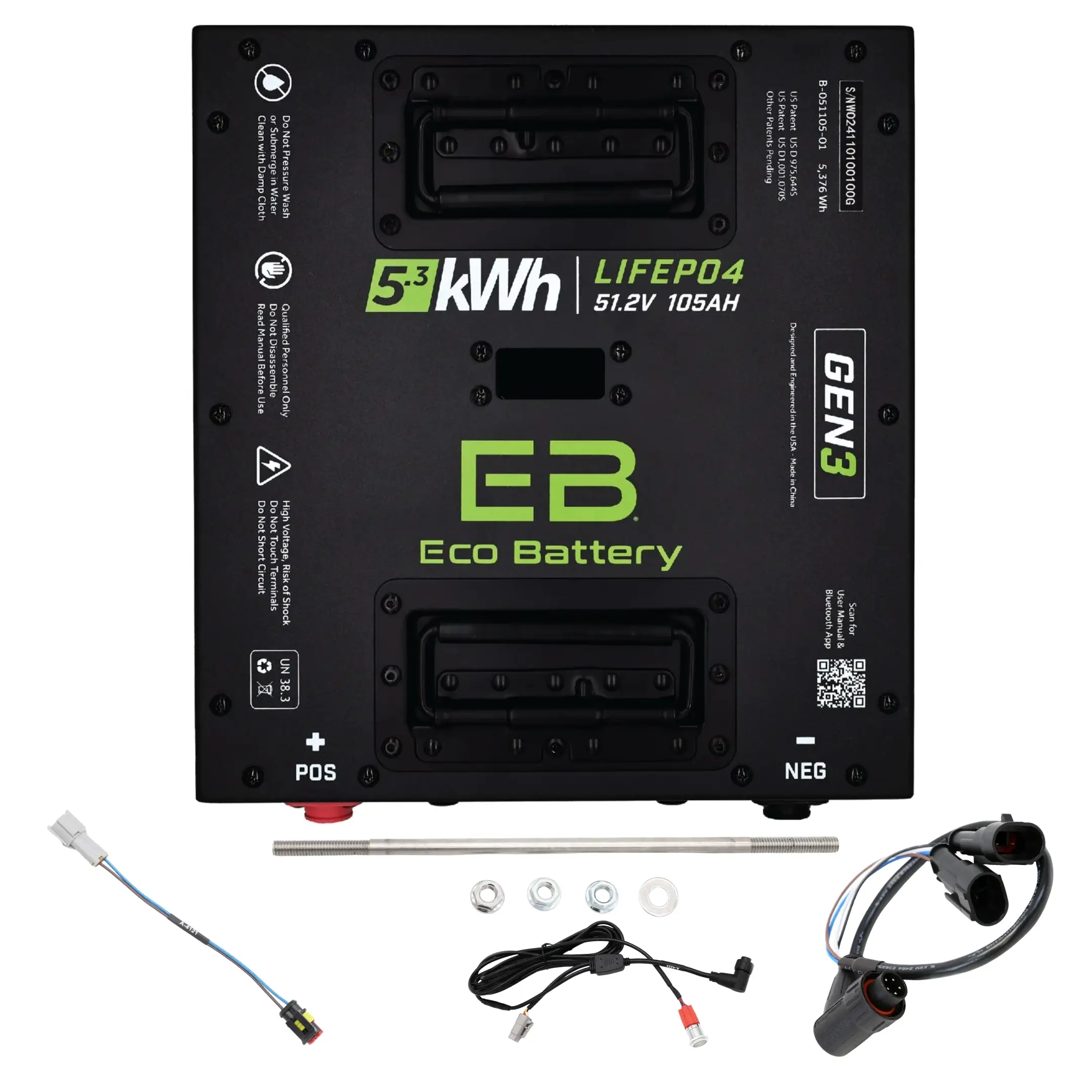 ECO Battery Denago Rover Lithium Battery Conversion Kit 48V 105Ah (Replaces Factory Battery)