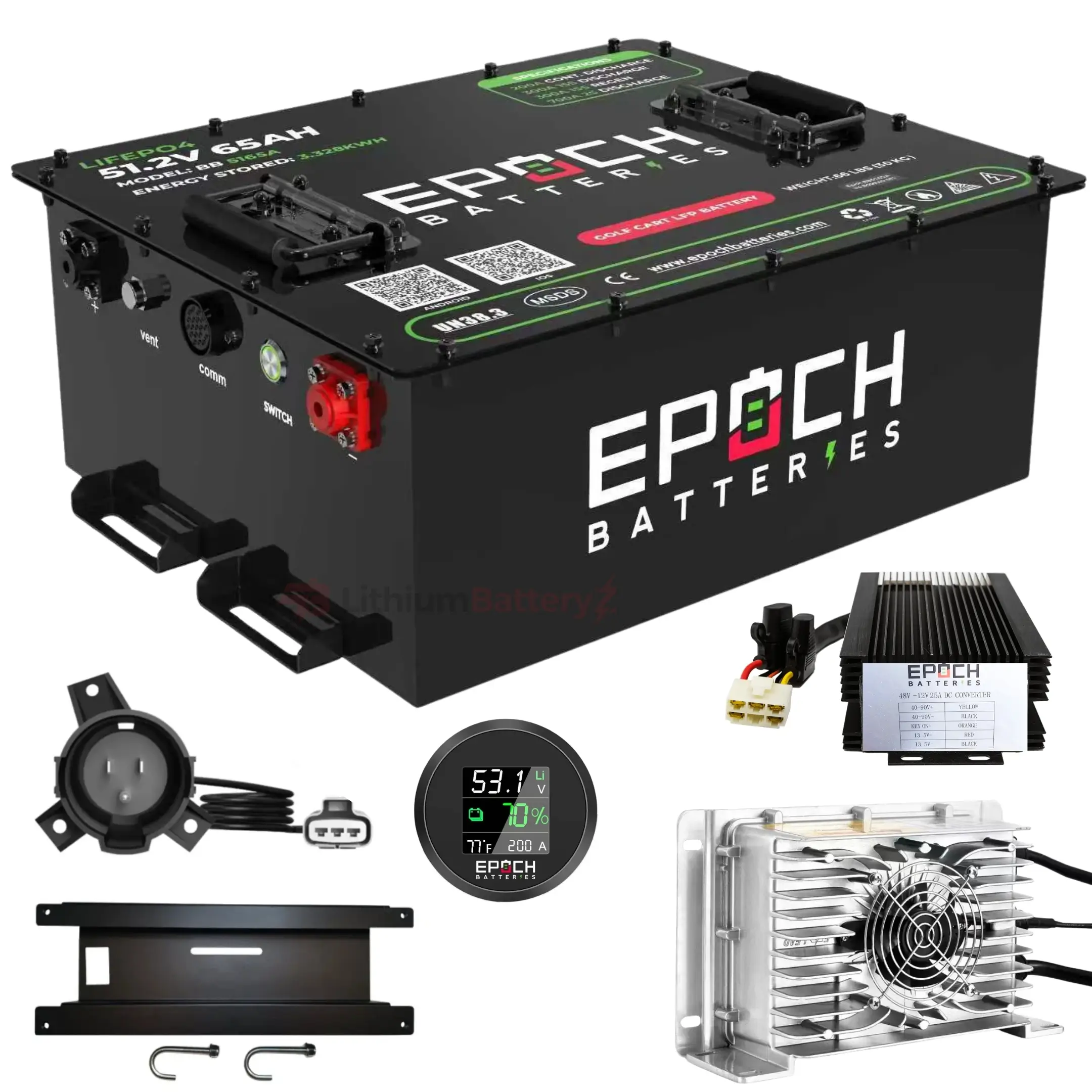 EPOCH Club Car Onward Lithium Conversion Kit 48V 65AH
